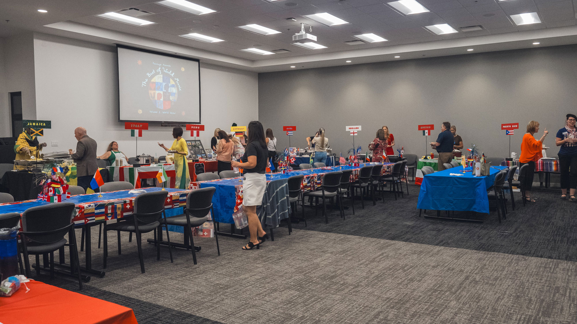 Attendees try food from many different countries at NEFAR's Global Business Council's Taste The Nations event to benefit the Realtor Party