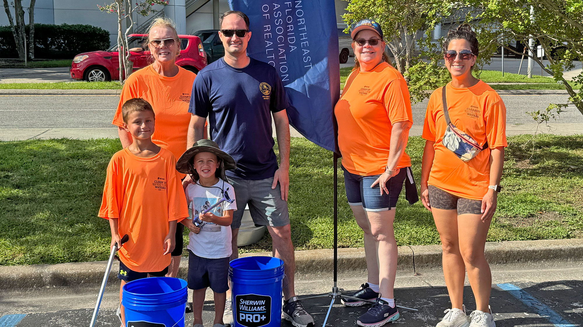 District 5 City Councilman Joe Carlucci and his family joined Nina Cliff and Margarita Cavanagh in cleaning up the Southbank underneath the Acosta Bridge on July 27 during the 4th Annual NEFAR Clean-up Florida Waters event.