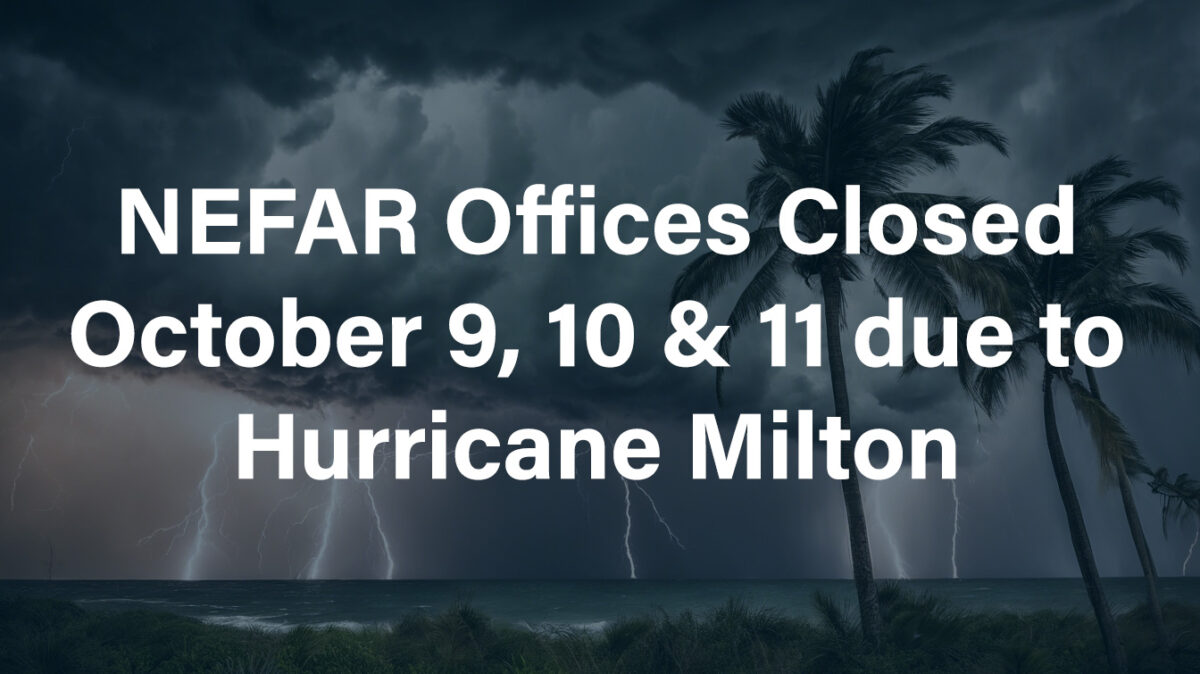 NEFAR Office closure october 9 11
