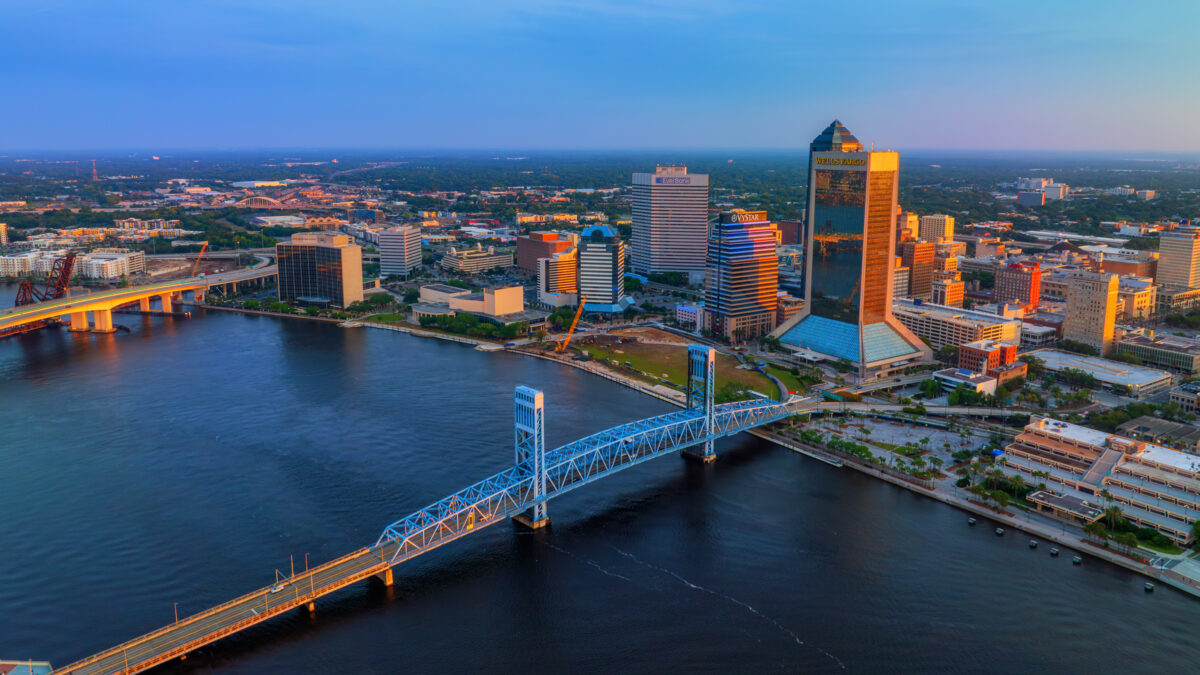 aerial view of jacksonville skyline