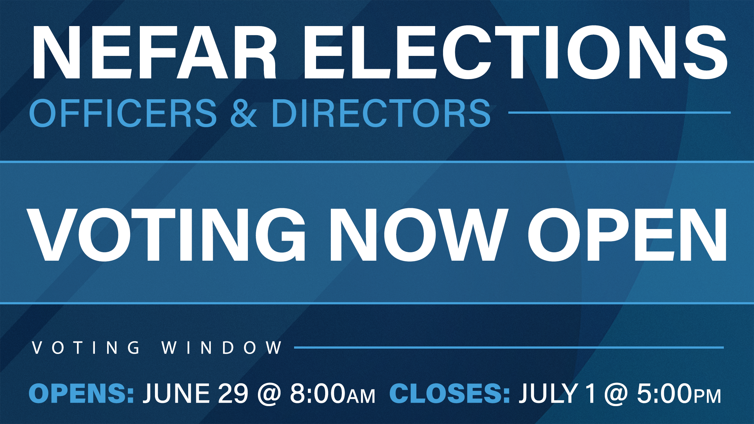 NEFAR Elections Now Open
