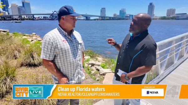 NEFAR member and head of NEFAR's Clean Up Northeast Florida Waters initiative, Mark Feagle, joins River City Live on the bank of the St. Johns River to discuss the upcoming clean up event on July 11 & 18